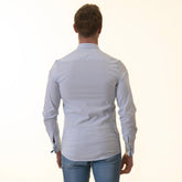 Blue inside Blue White Polka Dot Mens Slim Fit Designer French Cuff Shirt